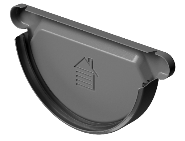 Заглушка желоба D125 Döcke STAL PREMIUM Графит, (RAL 7024) купить в Богородске