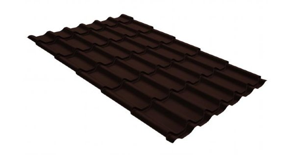 Металлочерепица классик GL 0,5 GreenCoat Pural RR 887 шоколадно-коричневый (RAL 8017 шоколад) купить в Богородске