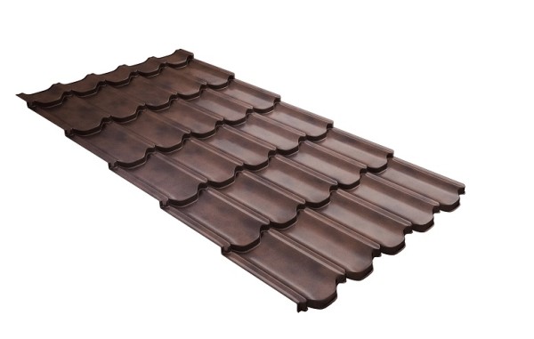 Металлочерепица квинта плюс с  3D резом 0,45 Safari Twincolor Brown купить в Богородске
