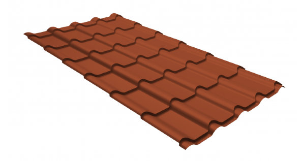 Металлочерепица камея GL 0,5 GreenCoat Pural Matt RR 750 кирпично-красный (RAL 8004 терракота) купить в Богородске