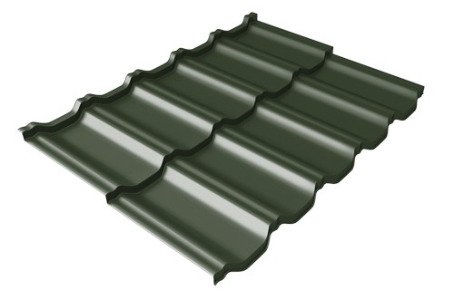 Металлочерепица модульная Квинта Uno Grand Line c 3D резом 0,5 Velur RAL 6020 хромовая зелень купить в Богородске