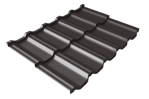 Металлочерепица модульная Квинта Uno Grand Line c 3D резом 0,5 Satin Мatt RR 32 темно-коричневый купить в Богородске